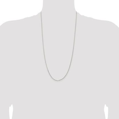 Sterling Silver Rhodium-plated 1.1mm Diamond-cut Round Box Chain
