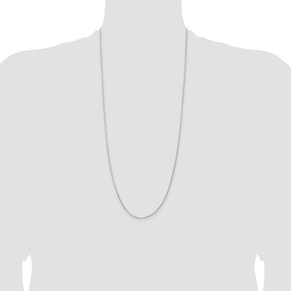 Sterling Silver Rhodium-plated 1.1mm Diamond-cut Round Box Chain