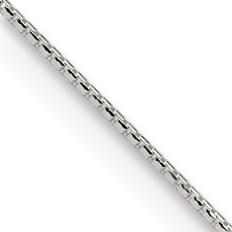 Sterling Silver 1.1mm Diamond-cut Round Box Chain w/2in ext.