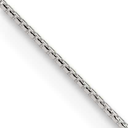 Sterling Silver 1.1mm Diamond-cut Round Box Chain w/2in ext.
