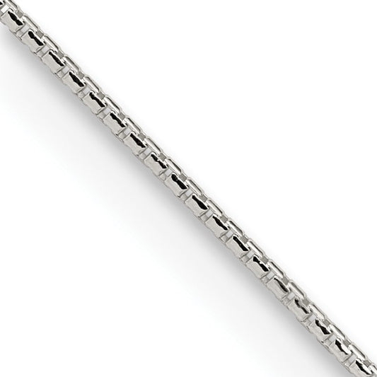 Sterling Silver 1.1mm Diamond-cut Round Box Chain w/4in ext.