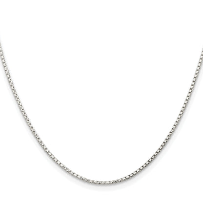 Sterling Silver Rhodium-plated 1.3mm Diamond-cut Round Box Chain