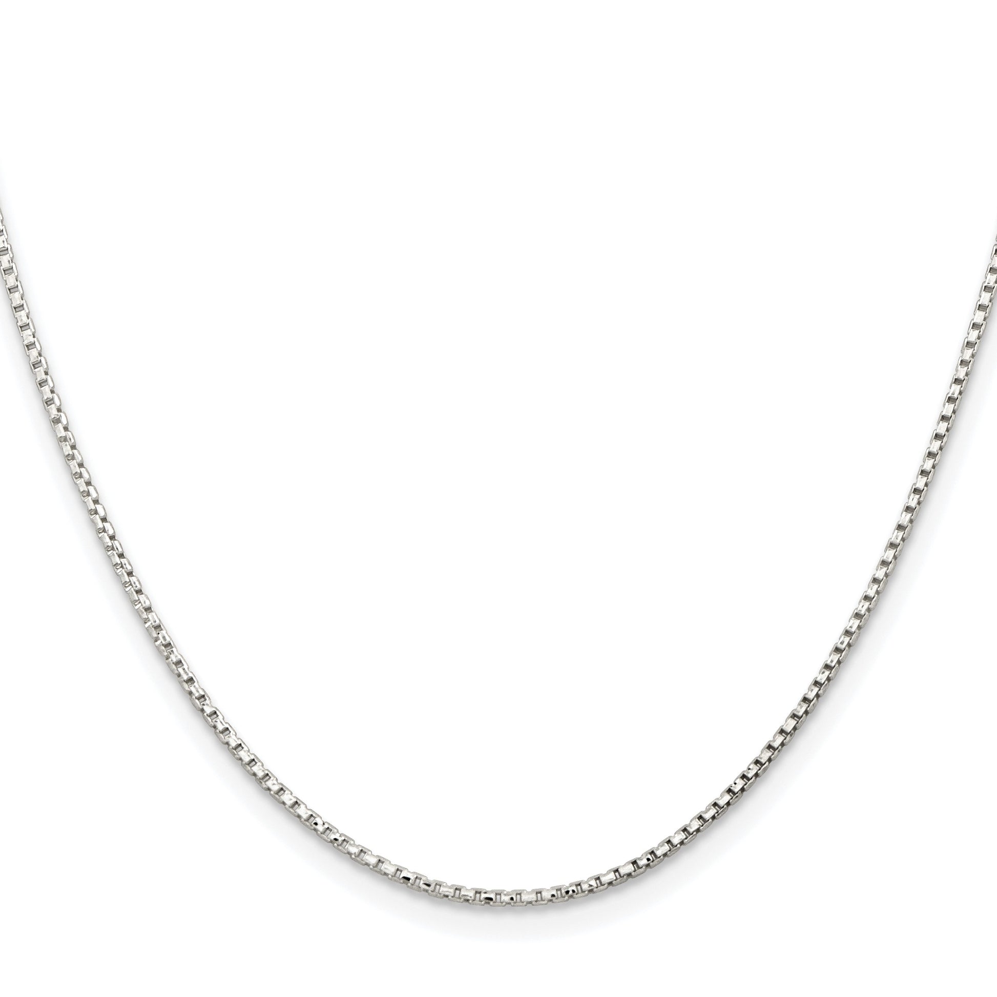 Sterling Silver Rhodium-plated 1.3mm Diamond-cut Round Box Chain