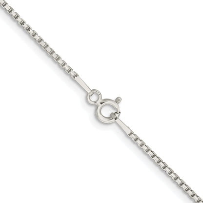 Sterling Silver Rhodium-plated 1.3mm Diamond-cut Round Box Chain