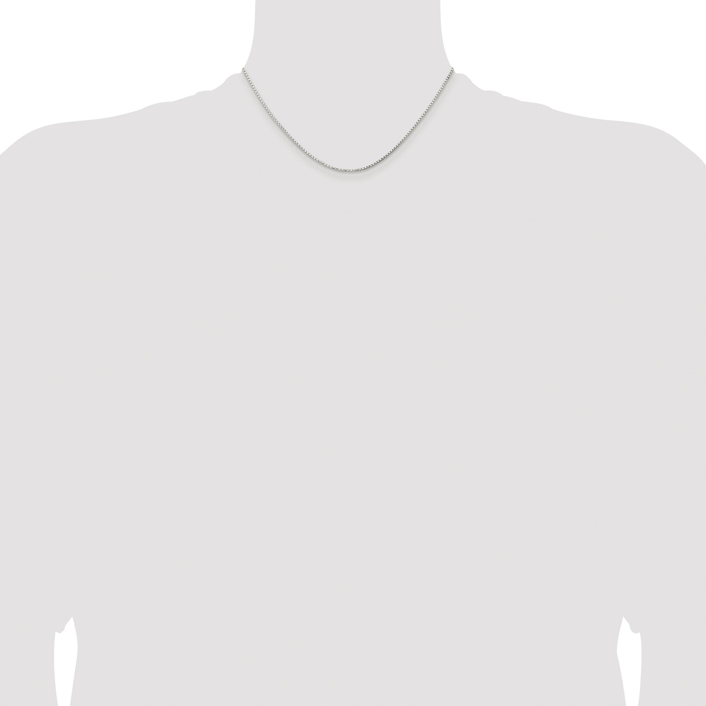 Sterling Silver Rhodium-plated 1.3mm Diamond-cut Round Box Chain