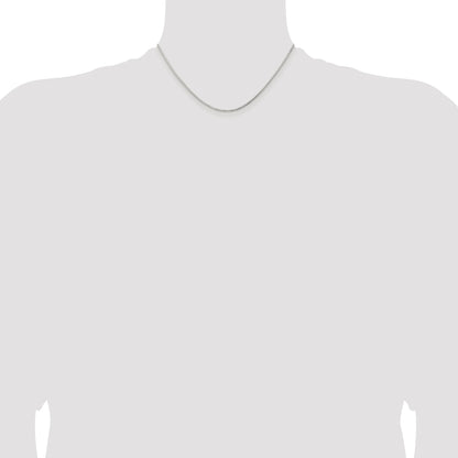 Sterling Silver Rhodium-plated 1.3mm Diamond-cut Round Box Chain
