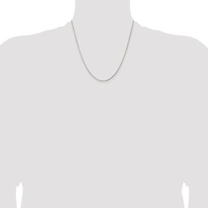 Sterling Silver Rhodium-plated 1.3mm Diamond-cut Round Box Chain
