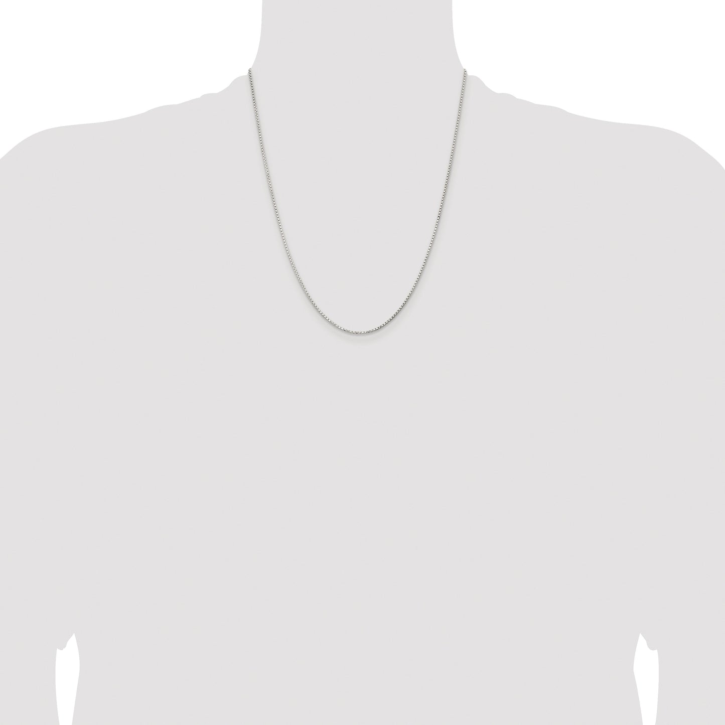 Sterling Silver Rhodium-plated 1.3mm Diamond-cut Round Box Chain