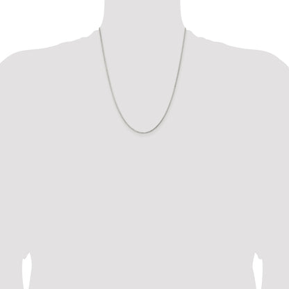 Sterling Silver Rhodium-plated 1.3mm Diamond-cut Round Box Chain