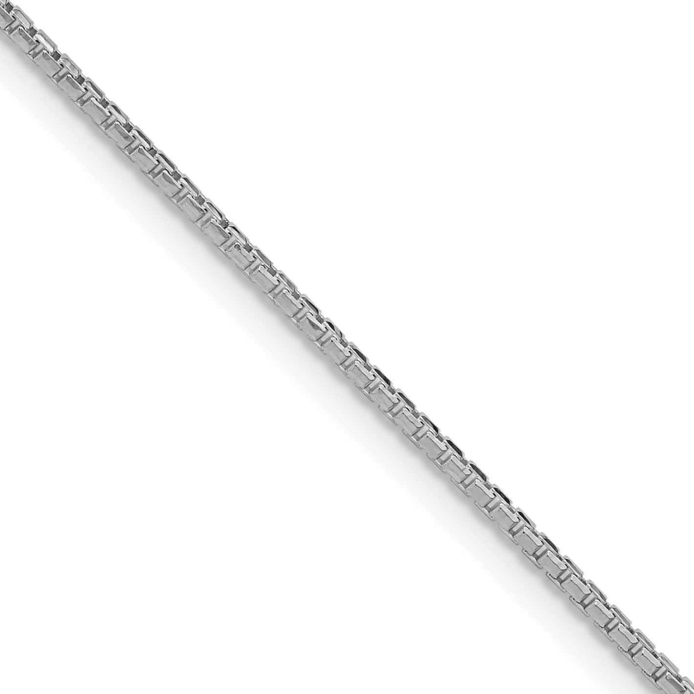 Sterling Silver Rhodium-plated 1.3mm Diamond-cut Round Box Chain w/2in ext.