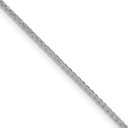 Sterling Silver Rhodium-plated 1.3mm Diamond-cut Round Box Chain