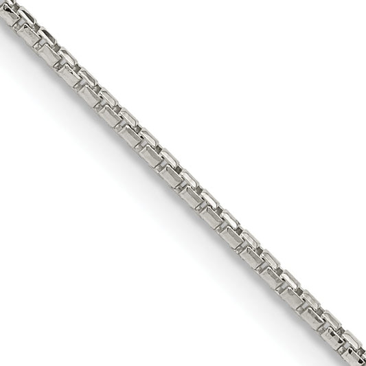 Sterling Silver 1.3mm Diamond-cut Round Box Chain w/4in ext.