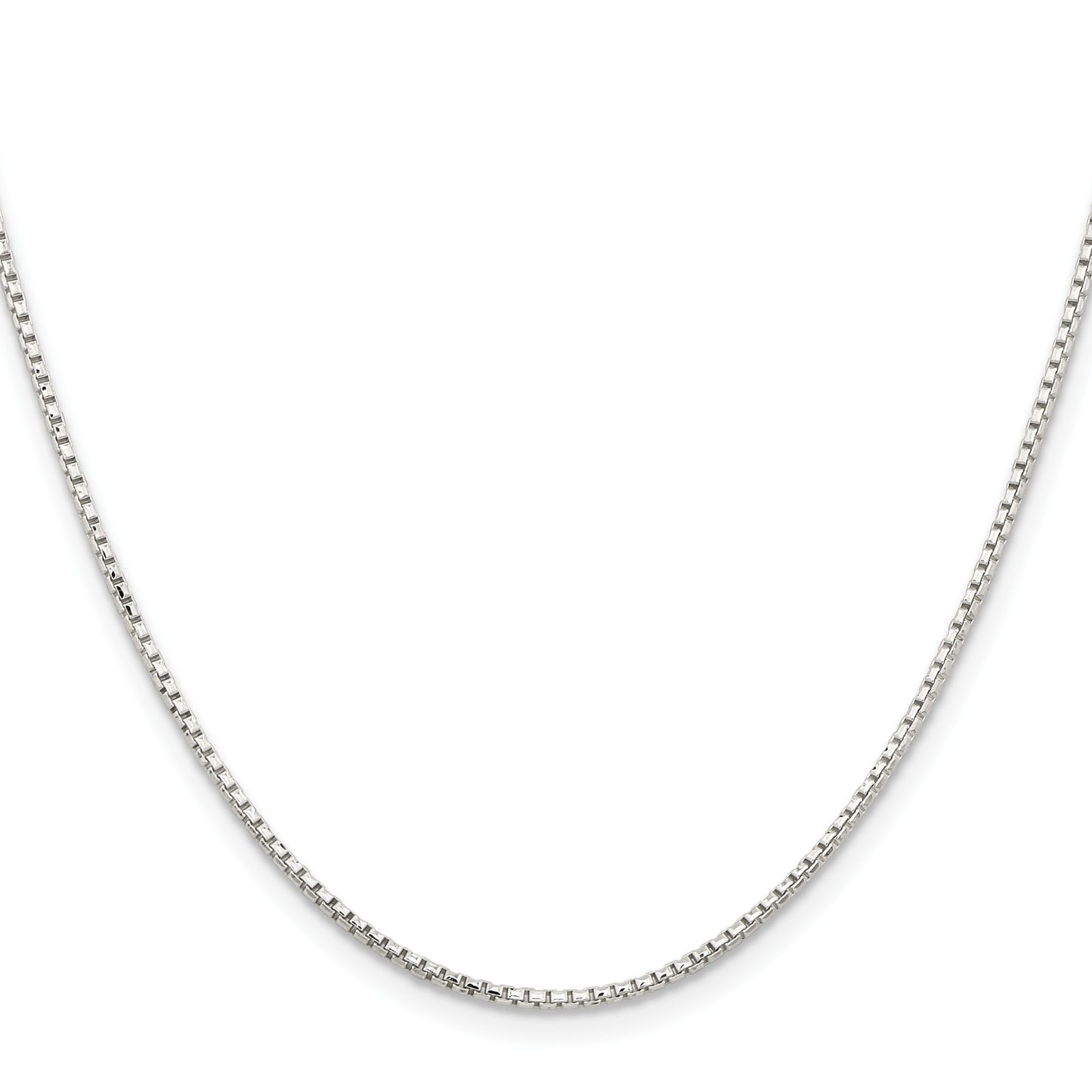 Sterling Silver 1.5mm Diamond-cut Round Box Chain