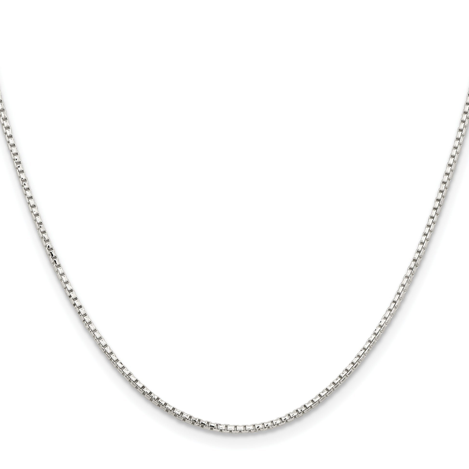 Sterling Silver 1.5mm Diamond-cut Round Box Chain