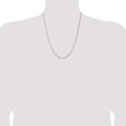 Sterling Silver 1.5mm Diamond-cut Round Box Chain w/4in ext.