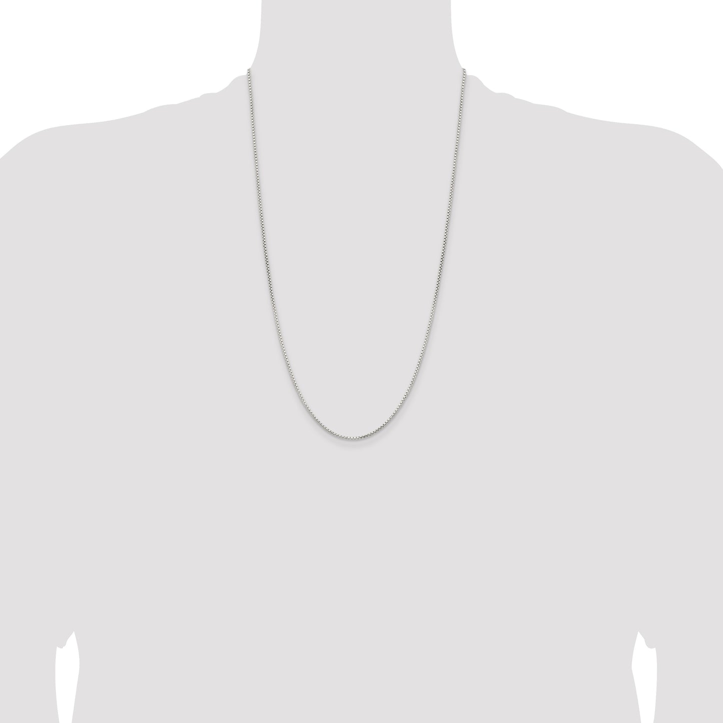 Sterling Silver 1.5mm Diamond-cut Round Box Chain