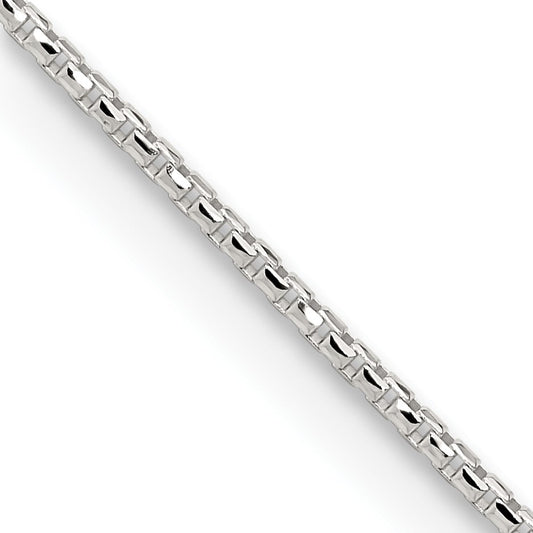 Sterling Silver 1.5mm Diamond-cut Round Box Chain w/4in ext.