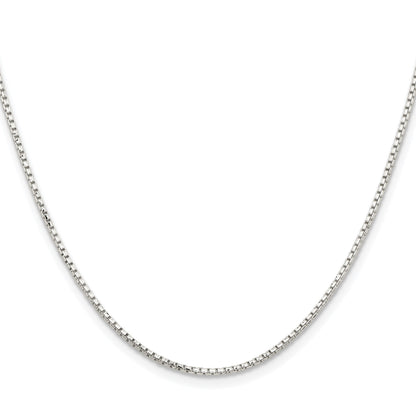 Sterling Silver Rhodium-plated 1.5mm Diamond-cut Round Box Chain