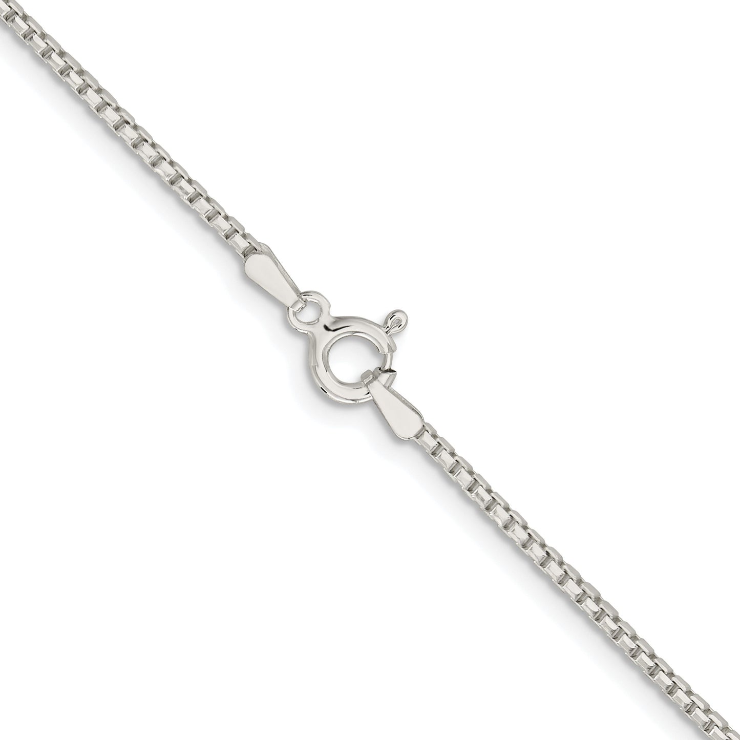 Sterling Silver Rhodium-plated 1.5mm Diamond-cut Round Box Chain