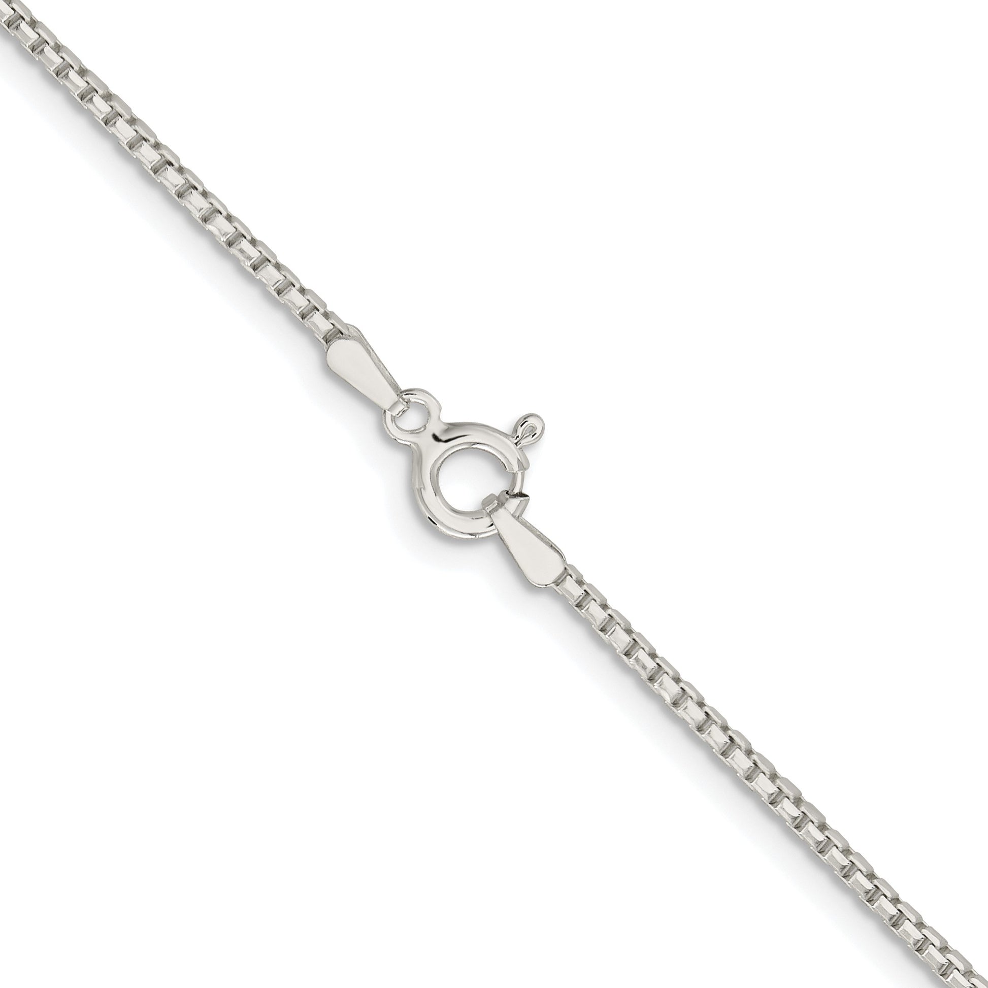 Sterling Silver Rhodium-plated 1.5mm Diamond-cut Round Box Chain w/2in ext.