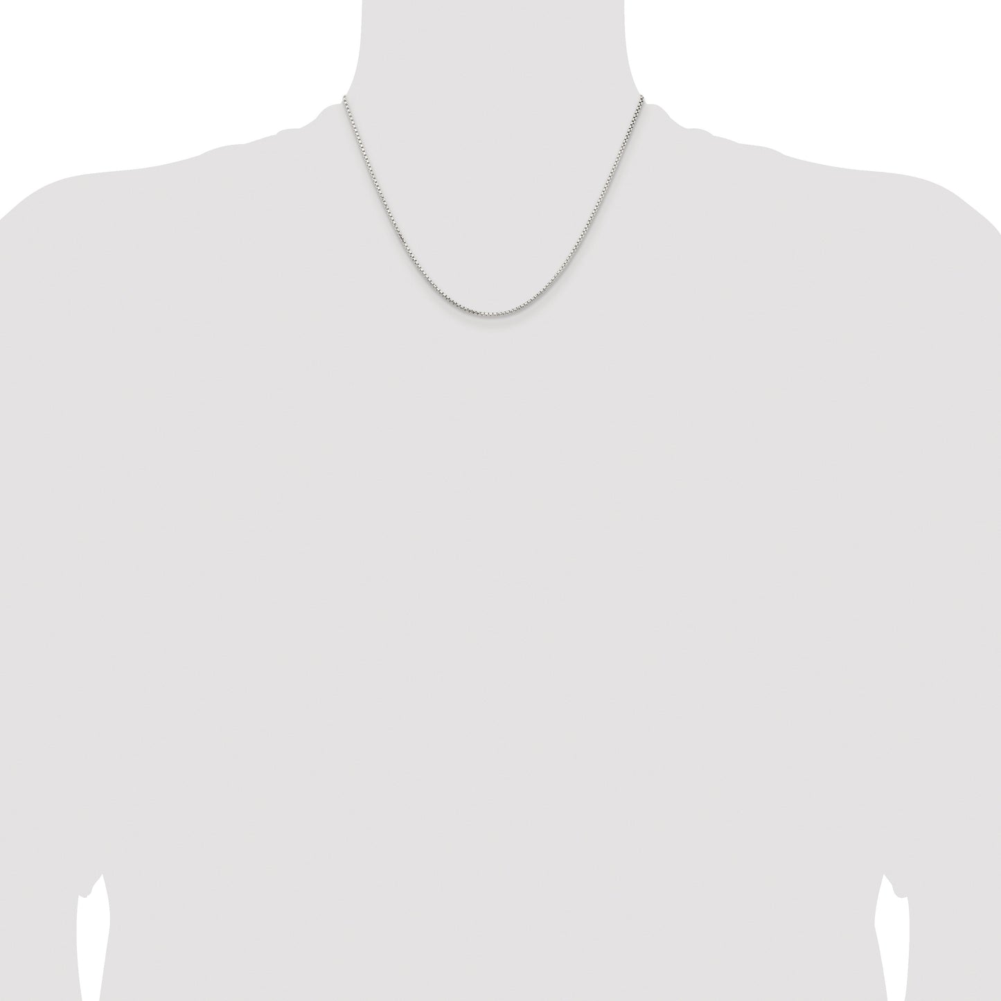 Sterling Silver Rhodium-plated 1.5mm Diamond-cut Round Box Chain