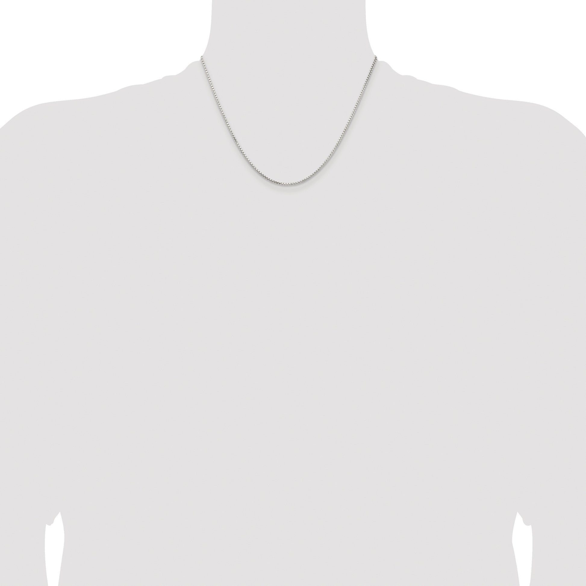 Sterling Silver Rhodium-plated 1.5mm Diamond-cut Round Box Chain