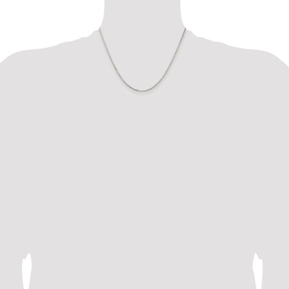 Sterling Silver Rhodium-plated 1.5mm Diamond-cut Round Box Chain