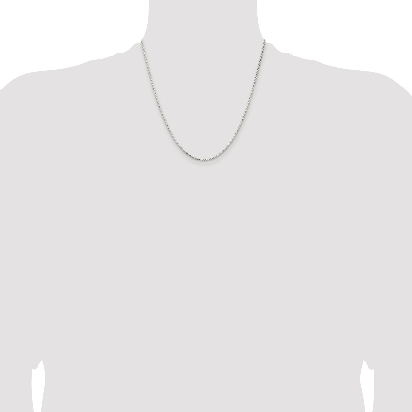 Sterling Silver Rhodium-plated 1.5mm Diamond-cut Round Box Chain