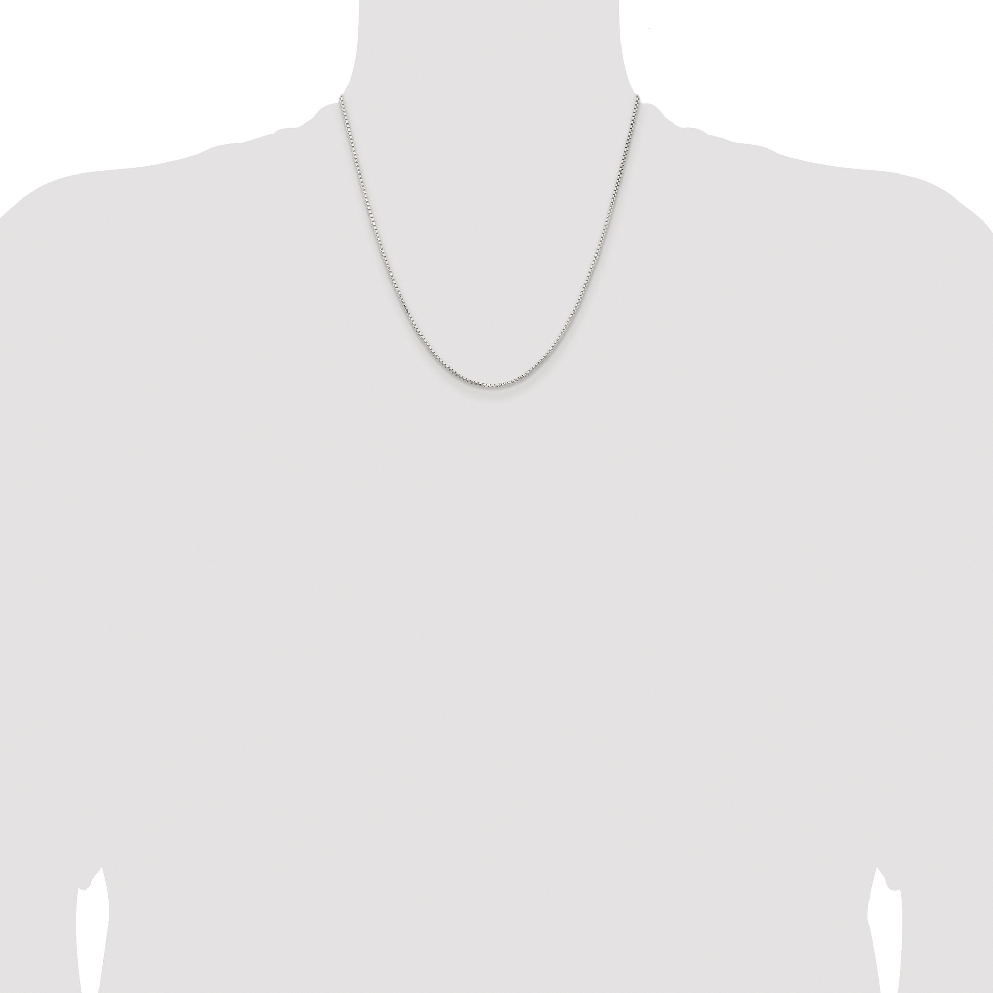 Sterling Silver Rhodium-plated 1.5mm Diamond-cut Round Box Chain