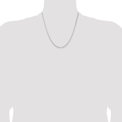 Sterling Silver Rhodium-plated 1.5mm Diamond-cut Round Box Chain