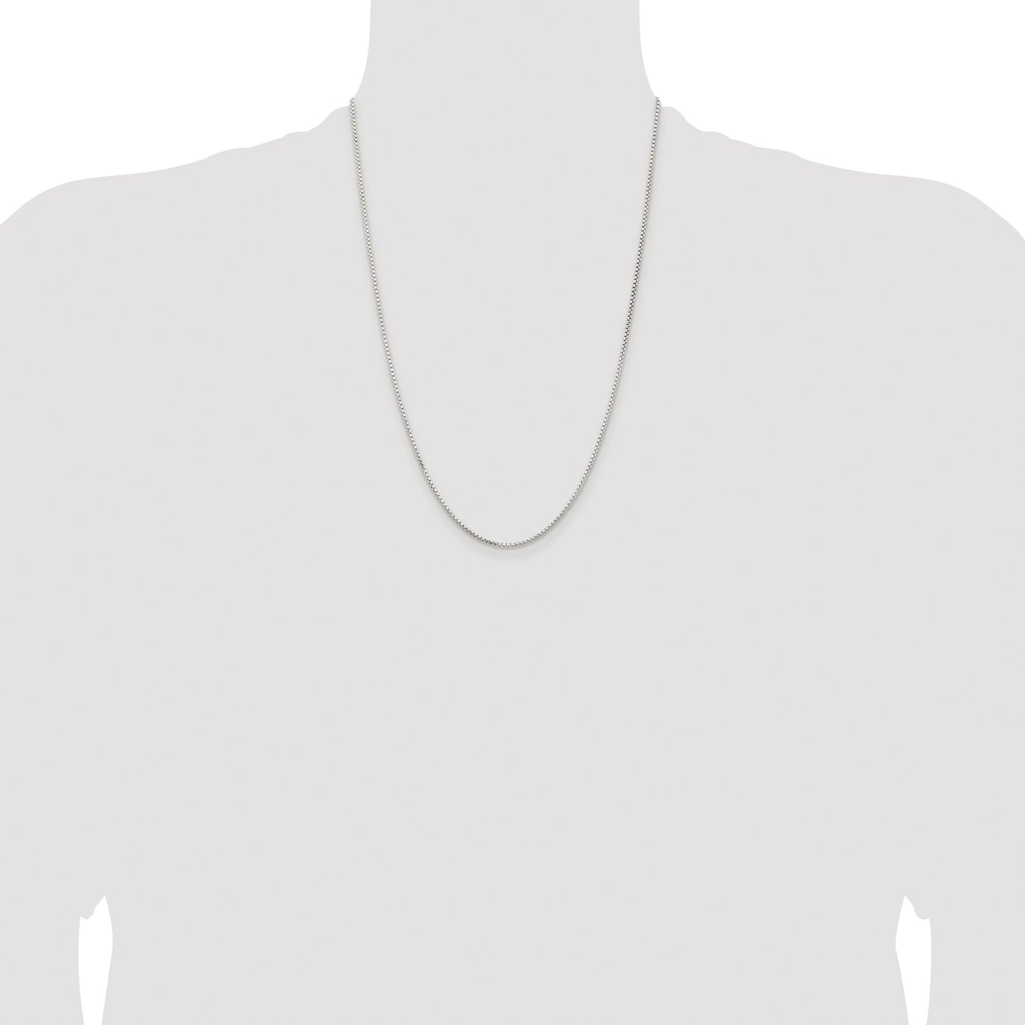 Sterling Silver Rhodium-plated 1.5mm Diamond-cut Round Box Chain