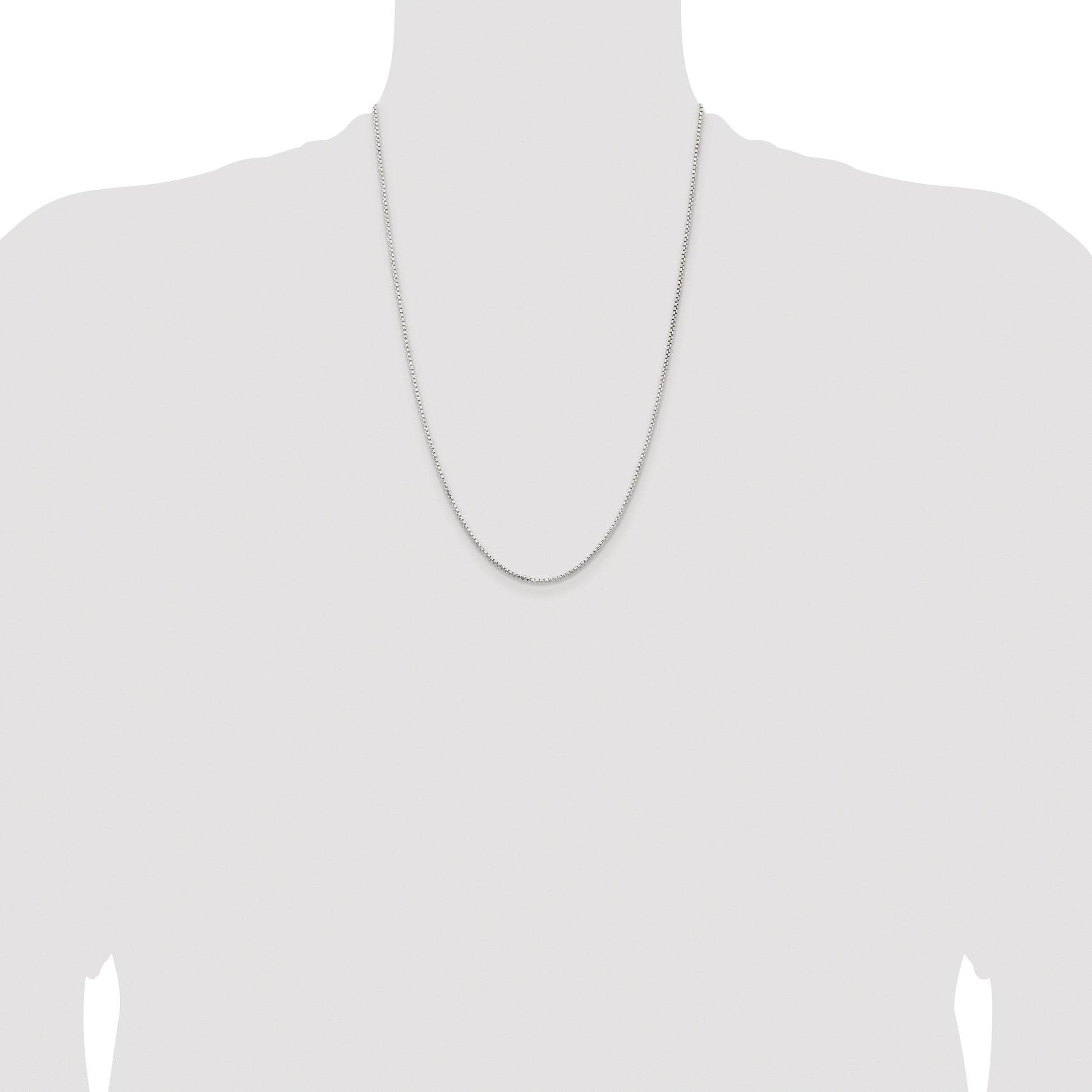 Sterling Silver Rhodium-plated 1.5mm Diamond-cut Round Box Chain