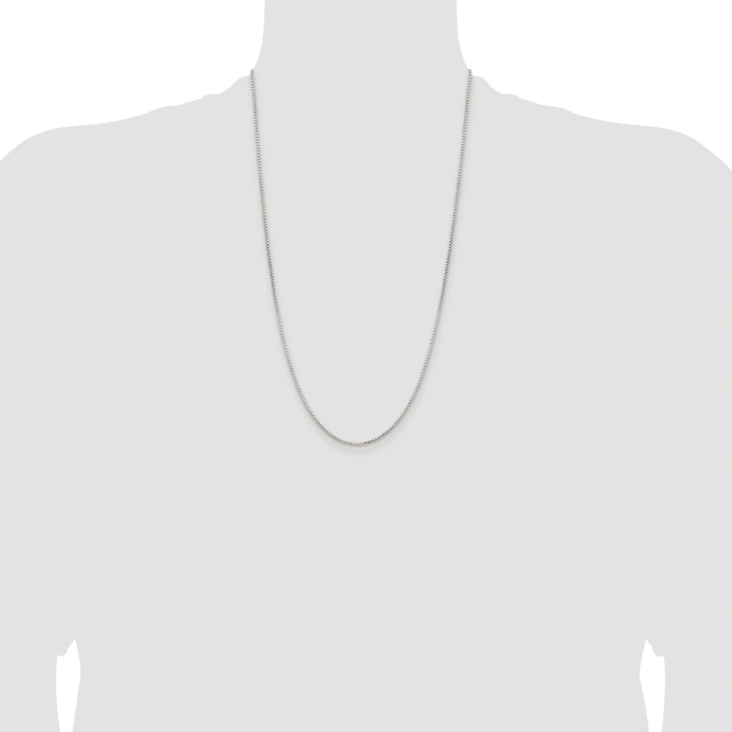 Sterling Silver Rhodium-plated 1.5mm Diamond-cut Round Box Chain