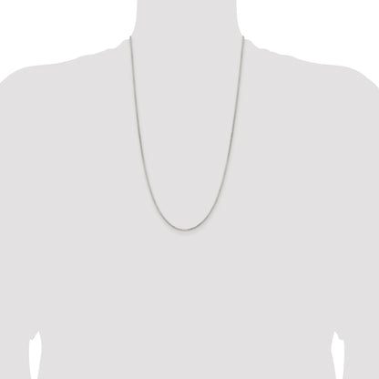 Sterling Silver Rhodium-plated 1.5mm Diamond-cut Round Box Chain