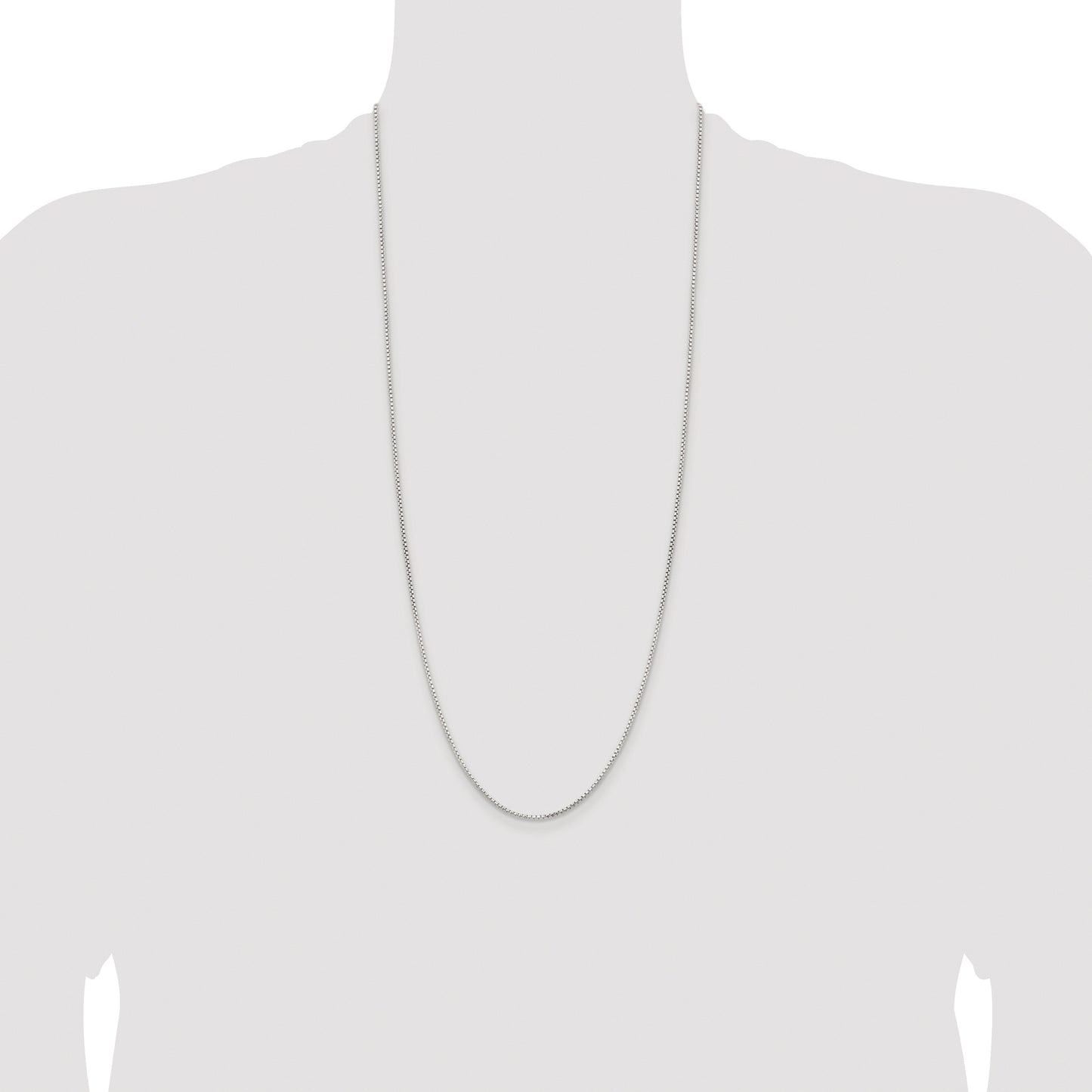 Sterling Silver Rhodium-plated 1.5mm Diamond-cut Round Box Chain