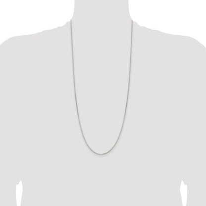 Sterling Silver Rhodium-plated 1.5mm Diamond-cut Round Box Chain