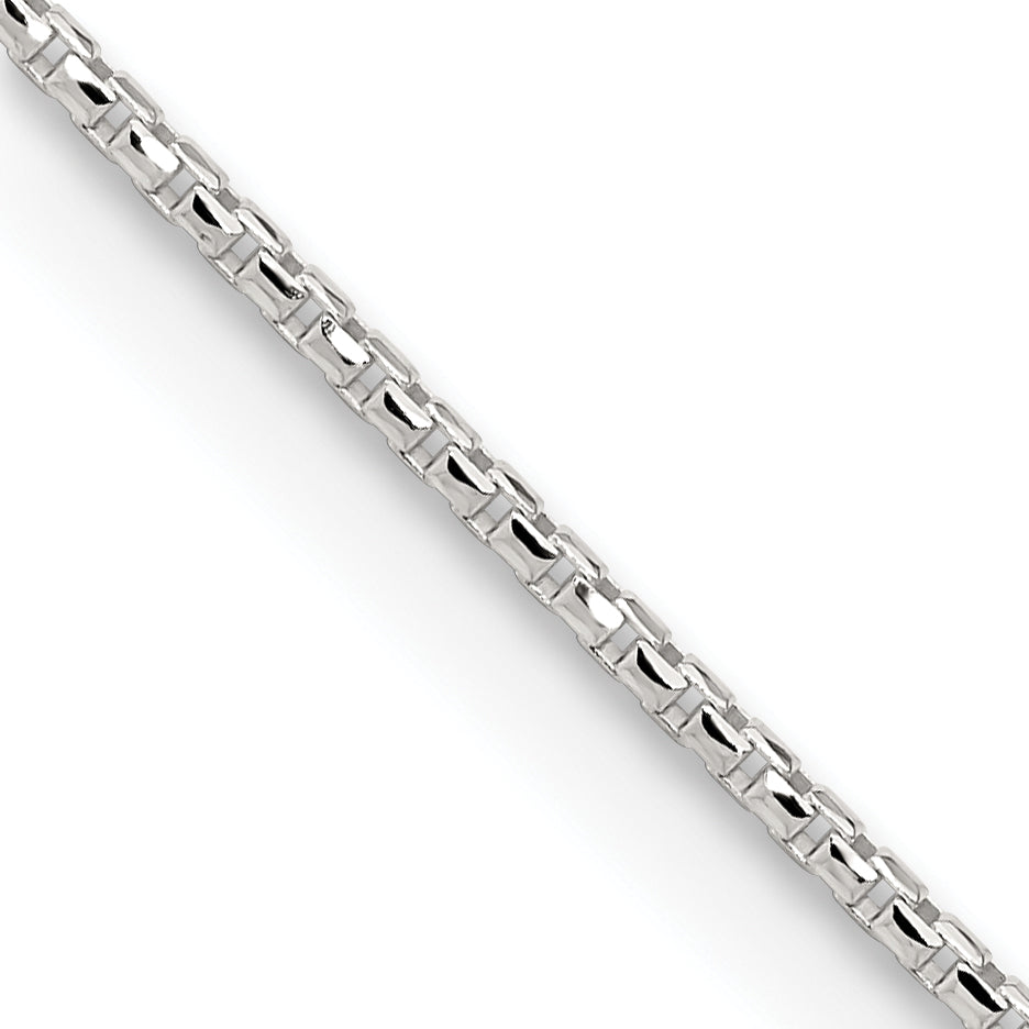 Sterling Silver 1.5mm Diamond-cut Round Box Chain w/4in ext.