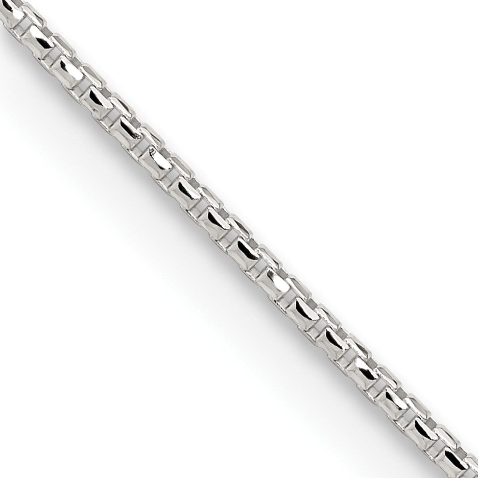 Sterling Silver 1.5mm Diamond-cut Round Box Chain w/2in ext.