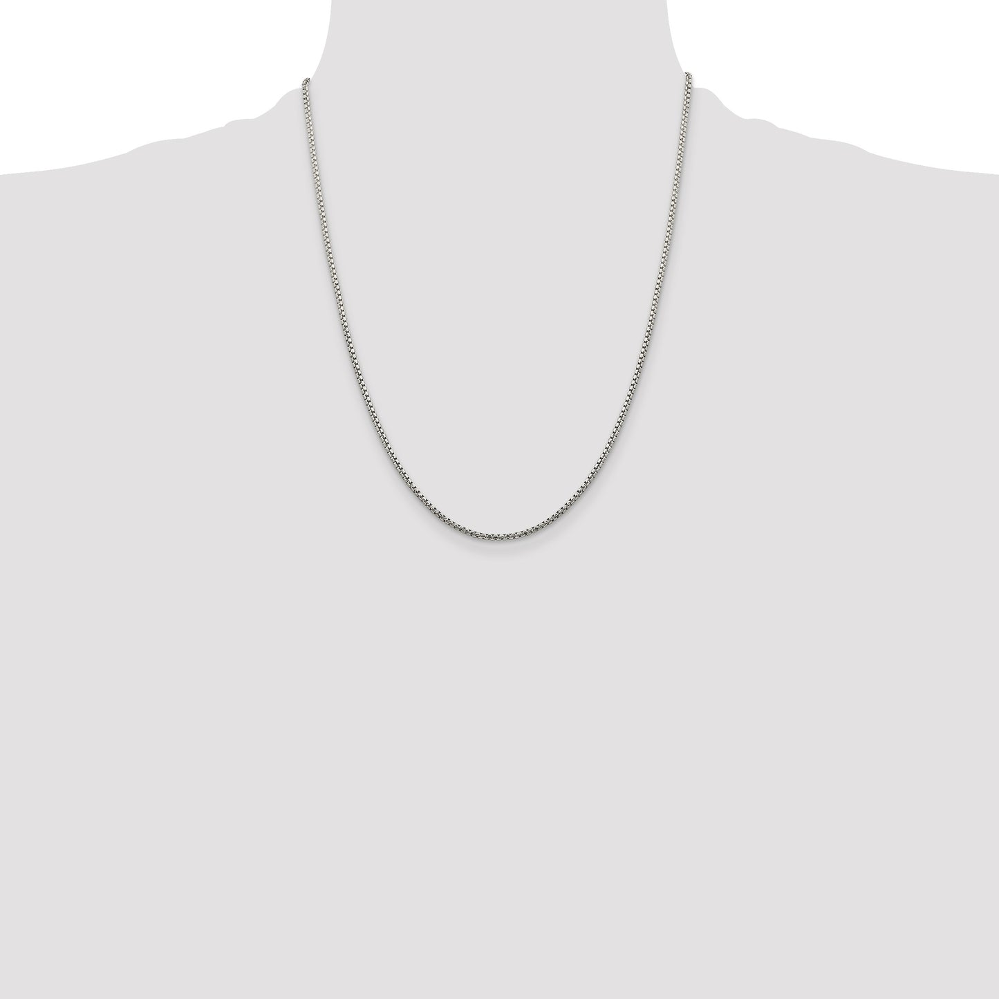 Sterling Silver 1.75mm Diamond-cut Round Box Chain