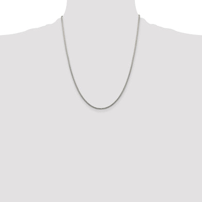 Sterling Silver 1.75mm Diamond-cut Round Box Chain
