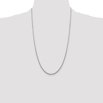 Sterling Silver 1.75mm Diamond-cut Round Box Chain