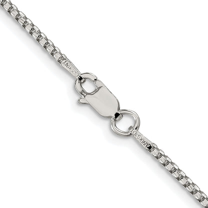 Sterling Silver Rhodium-plated 1.75mm Diamond-cut Round Box Chain