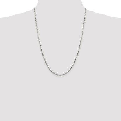Sterling Silver Rhodium-plated 1.75mm Diamond-cut Round Box Chain