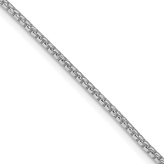 Sterling Silver Rhodium-plated 1.75mm Diamond-cut Round Box Chain