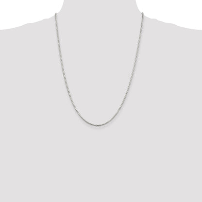 Sterling Silver 2mm Diamond-cut Round Box Chain