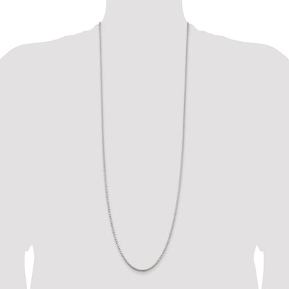 Sterling Silver 2mm Diamond-cut Round Box Chain