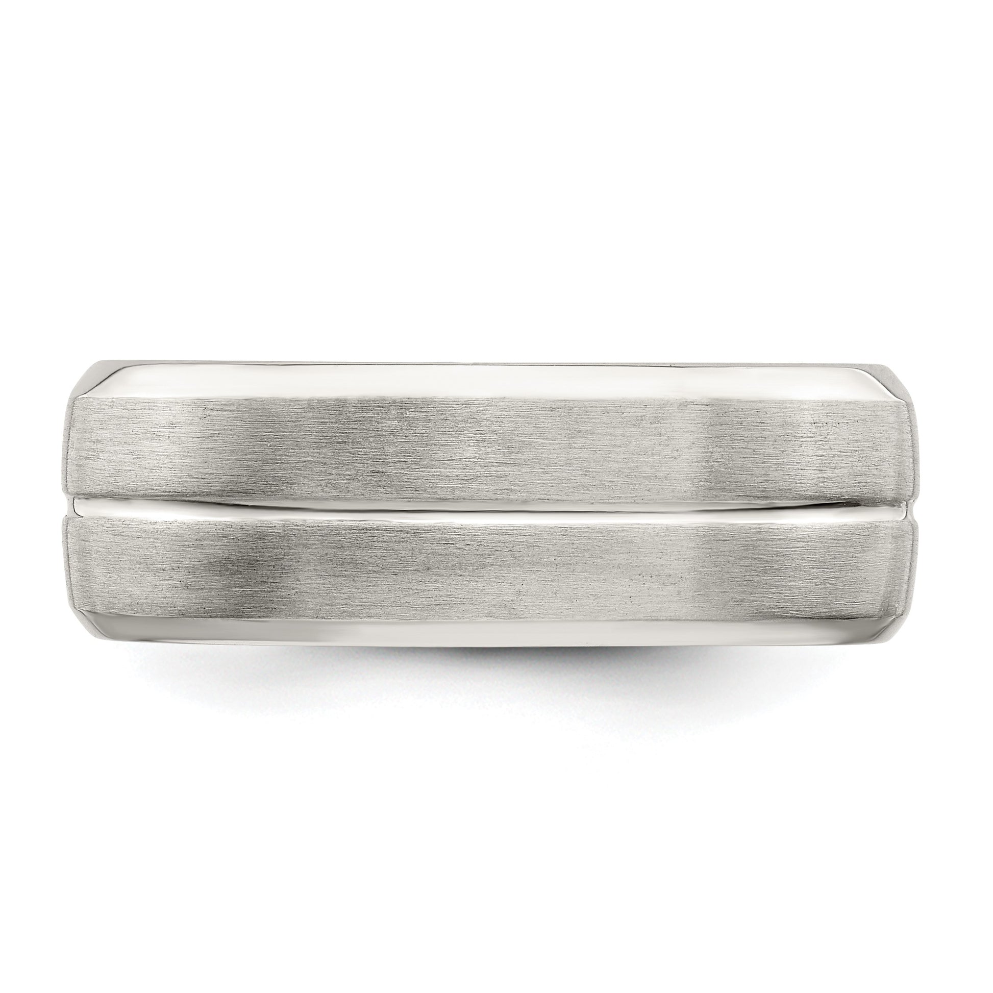 Sterling Silver 7mm Brushed Domed Grooved Fancy Band Size 7