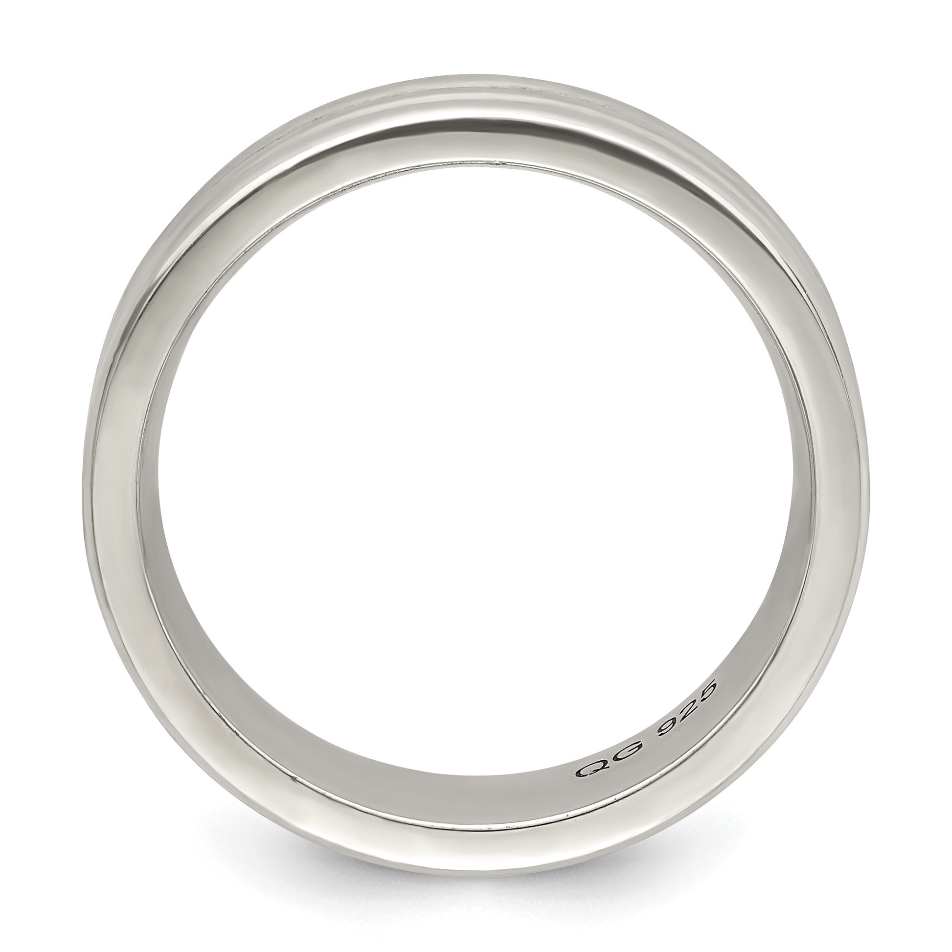 Sterling Silver 6mm Polished Flat Grooved Fancy Band Size 8