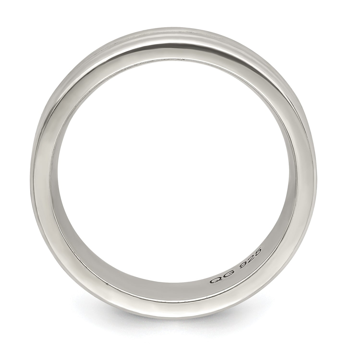 Sterling Silver 6mm Polished Flat Grooved Fancy Band Size 12.5