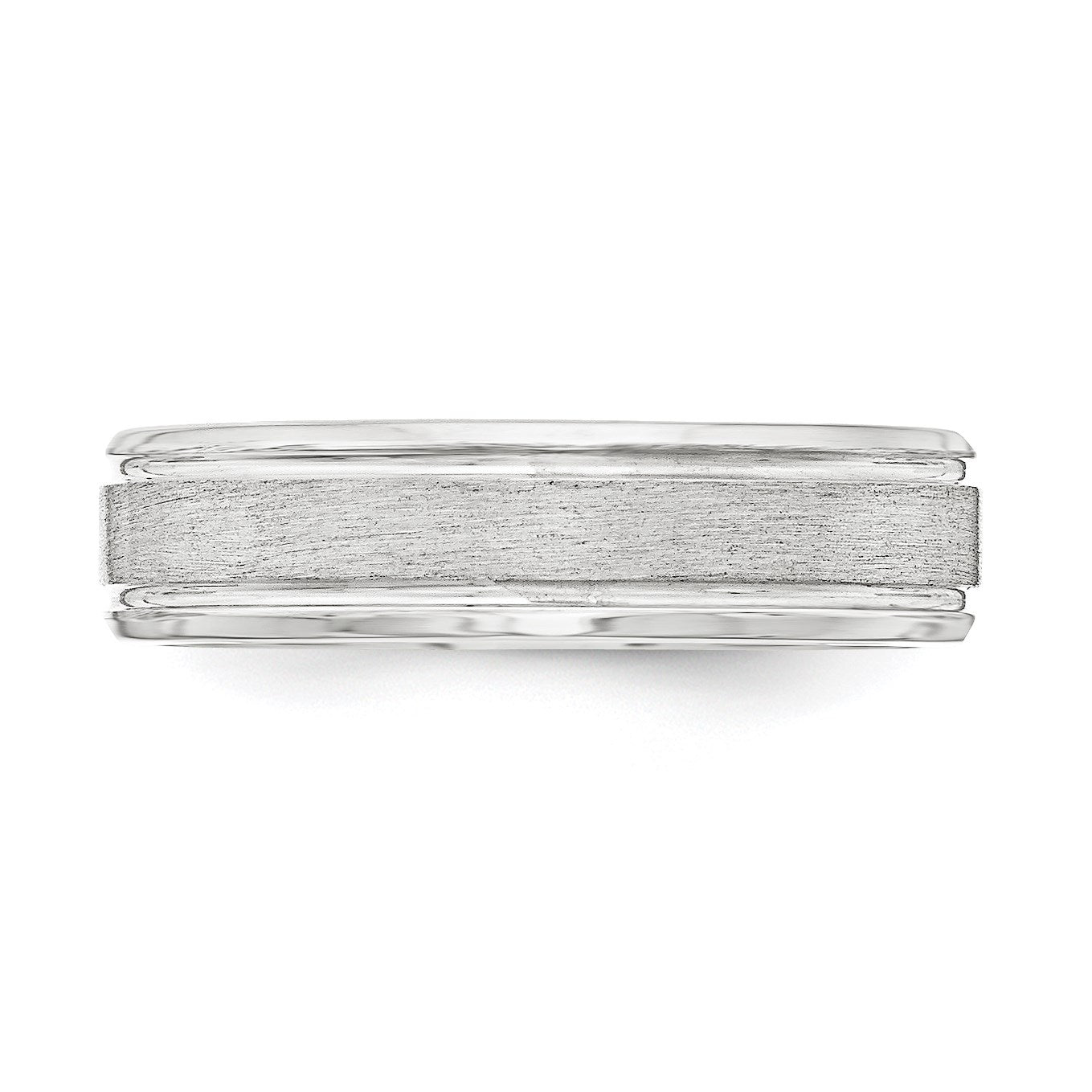 Sterling Silver 6mm Brushed Flat Grooved Beveled Edge Fancy Band Size 8.5